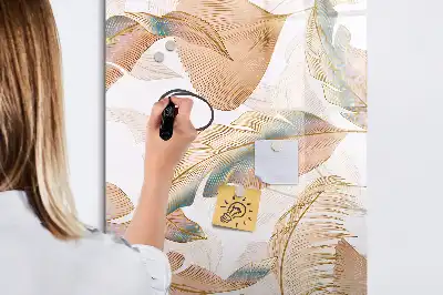 Magnetisch memobord van glas met vogelveren patroon