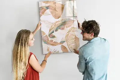 Magnetisch memobord van glas met vogelveren patroon