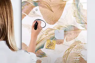 Magnetisch memobord van glas met vogelveren patroon