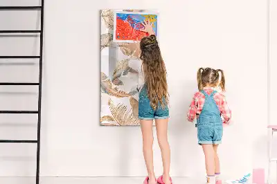 Magnetisch memobord van glas met vogelveren patroon