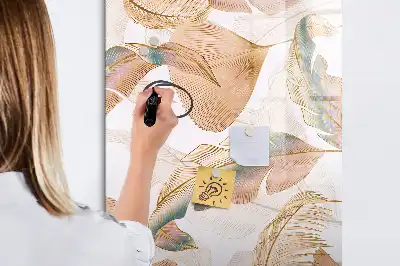 Magnetisch memobord van glas met vogelveren patroon