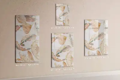 Magnetisch memobord van glas met vogelveren patroon