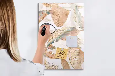 Magnetisch memobord van glas met vogelveren patroon