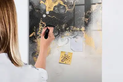 Glazen magneetbord met abstracte marmerprint