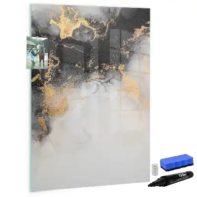 Glazen magneetbord met abstracte marmerprint