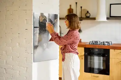 Glazen magneetbord met abstracte marmerprint