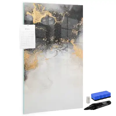 Glazen magneetbord met abstracte marmerprint