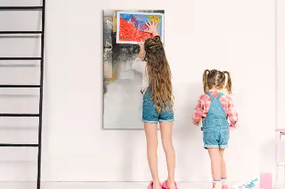 Glazen magneetbord met abstracte marmerprint