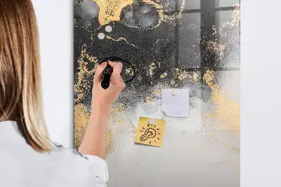 Glazen magneetbord met abstracte marmerprint