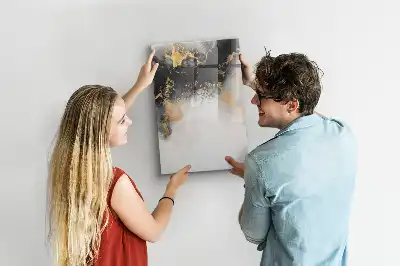 Glazen magneetbord met abstracte marmerprint