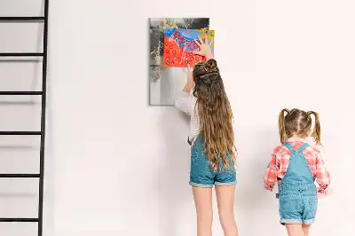 Glazen magneetbord met abstracte marmerprint