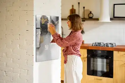 Glazen magneetbord met abstracte marmerprint