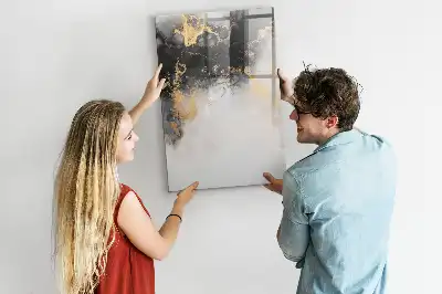 Glazen magneetbord met abstracte marmerprint