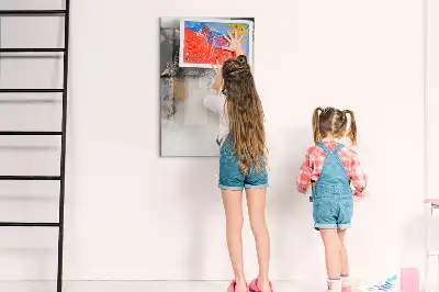 Glazen magneetbord met abstracte marmerprint