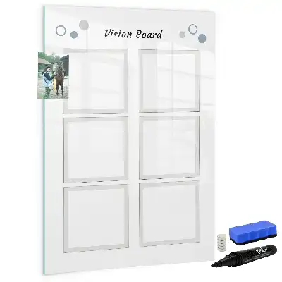 Magnetisch glazen memobord visiebord voor aan de muur