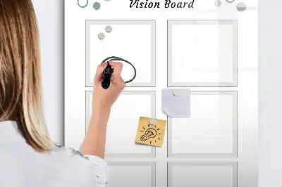 Magnetisch glazen memobord visiebord voor aan de muur