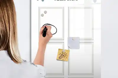 Magnetisch glazen memobord visiebord voor aan de muur
