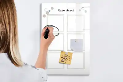 Magnetisch glazen memobord visiebord voor aan de muur