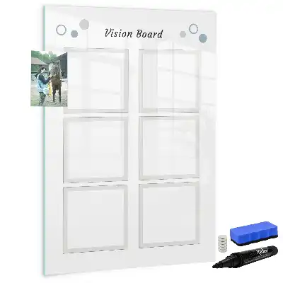 Magnetisch glazen memobord visiebord voor aan de muur