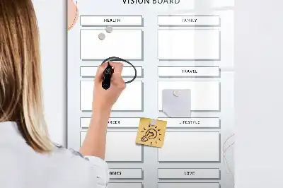 Visiebord van glas met decoratieve print