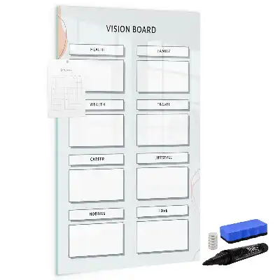 Visiebord van glas met decoratieve print