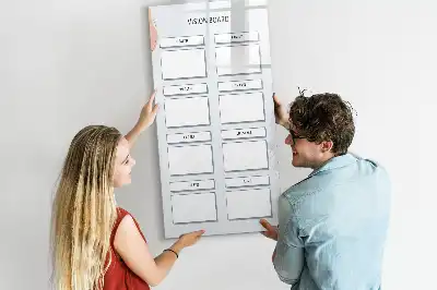 Visiebord van glas met decoratieve print