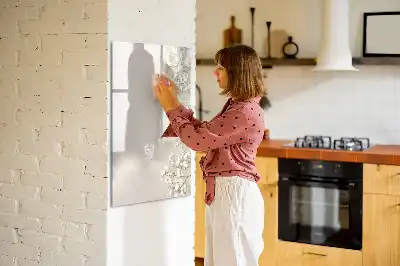 Magnetisch glazen memobord voor aan de muur subtiele bloemen