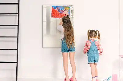 Magnetisch glazen memobord voor aan de muur subtiele bloemen