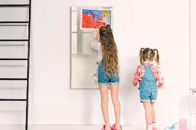 Magnetisch glazen memobord voor aan de muur subtiele bloemen