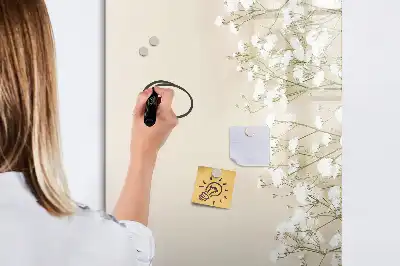 Magnetisch glazen memobord voor aan de muur subtiele bloemen
