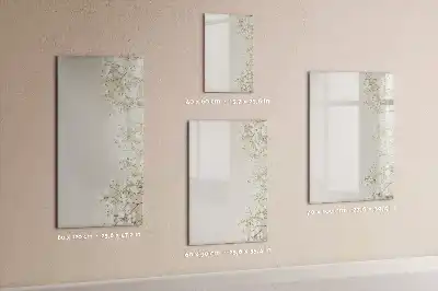 Magnetisch glazen memobord voor aan de muur subtiele bloemen