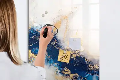 Glazen magneetbord met decoratieve print absoluut marmer