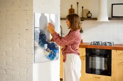 Glazen magneetbord met decoratieve print absoluut marmer
