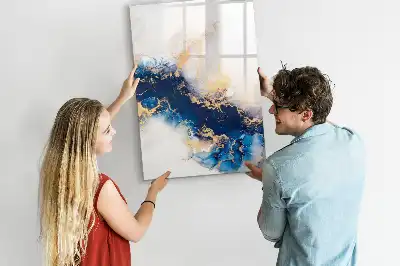 Glazen magneetbord met decoratieve print absoluut marmer
