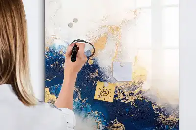Glazen magneetbord met decoratieve print absoluut marmer