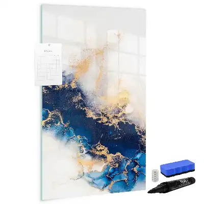 Glazen magneetbord met decoratieve print absoluut marmer
