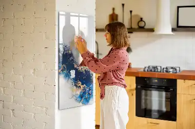 Glazen magneetbord met decoratieve print absoluut marmer