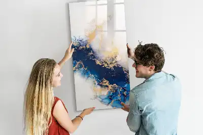 Glazen magneetbord met decoratieve print absoluut marmer