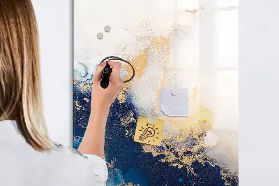 Glazen magneetbord met decoratieve print absoluut marmer