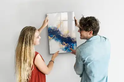 Glazen magneetbord met decoratieve print absoluut marmer