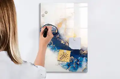Glazen magneetbord met decoratieve print absoluut marmer