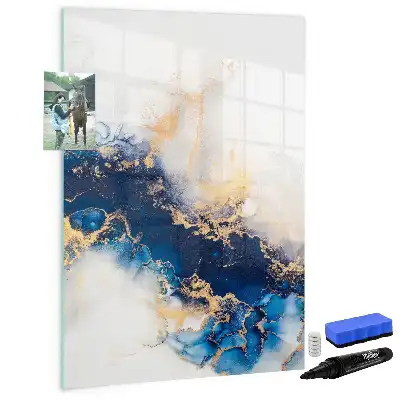 Glazen magneetbord met decoratieve print absoluut marmer