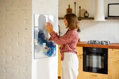 Glazen magneetbord met decoratieve print absoluut marmer
