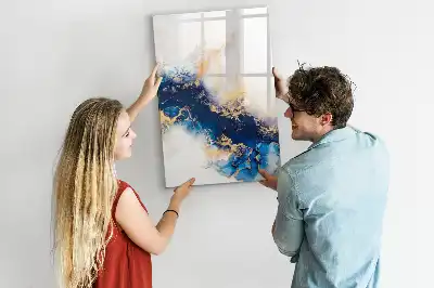 Glazen magneetbord met decoratieve print absoluut marmer