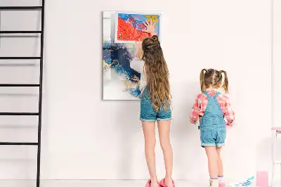 Glazen magneetbord met decoratieve print absoluut marmer