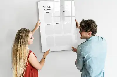 Magnetisch weekplanner memobord van glas voor aan de muur