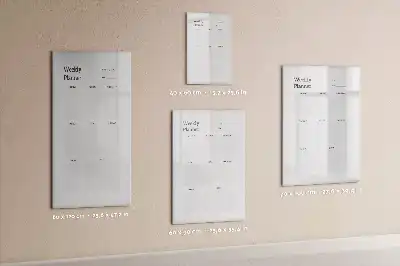 Magnetisch weekplanner memobord van glas voor aan de muur