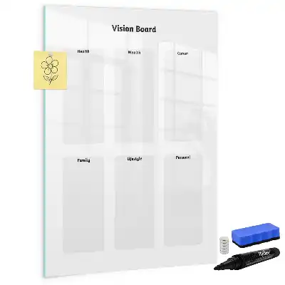 Visiebord van glas met decoratieve print