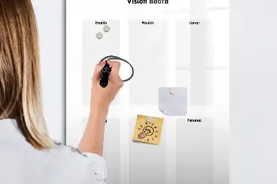 Visiebord van glas met decoratieve print