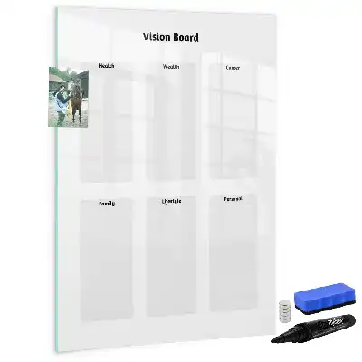 Visiebord van glas met decoratieve print